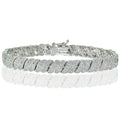 Diamond Wave Link Tennis Bracelet 0.25ct Silver Tone Jewelry