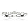 Silver Tone Sapphire and Diamond Accent Bracelet - Elegant Jewelry for Women