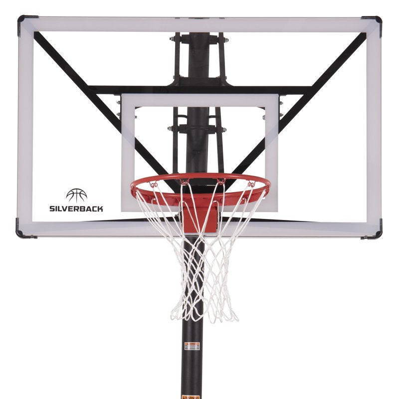 In-Ground Basketball Hoop with 54-Inch Infinity Edge Backboard & Height Adjustment
