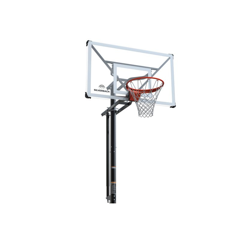 In-Ground Basketball Hoop with 54-Inch Backboard and Adjustable Height