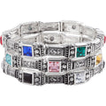Women's Crystal Stretch Bracelet Set - Silver Tone 3-Piece Jewelry