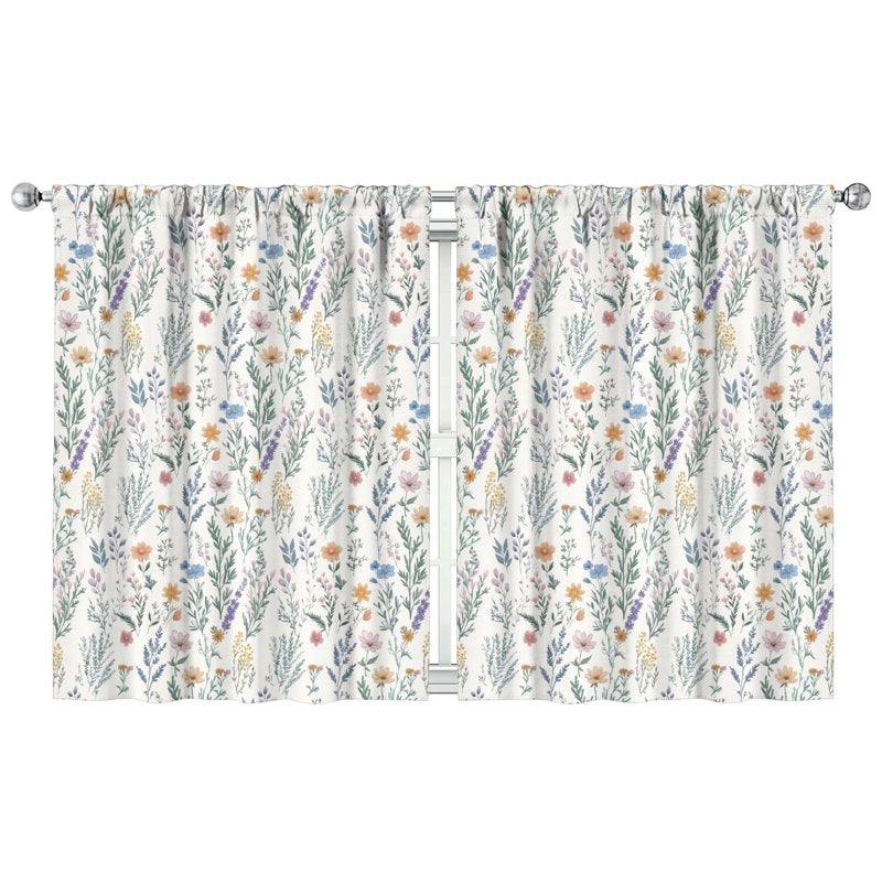 Floral Pattern Blackout Curtains 42x54 Inch - 2 Panels for Bedroom & Study