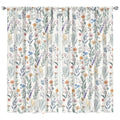 Blackout Floral Window Curtains 42x84 Inches - Light Control & Privacy