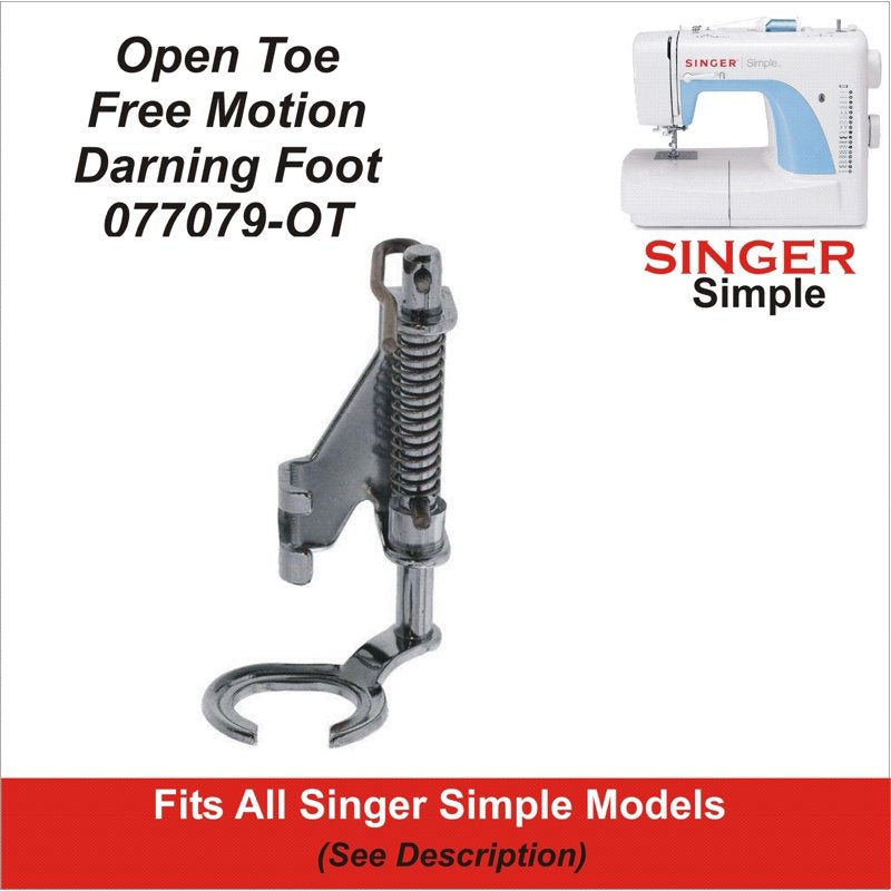 Open Toe Free Motion Sewing Foot for Singer 2932, 3116 & More