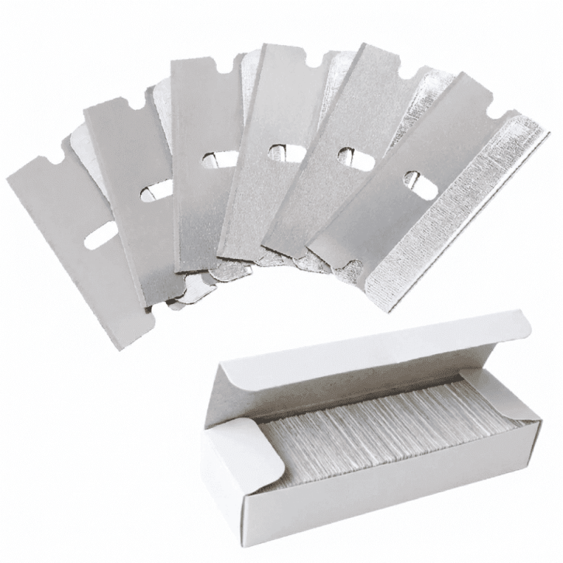 High Carbon Steel Razor Blades 100-Pack for Paint, Glass & Surface Scraping