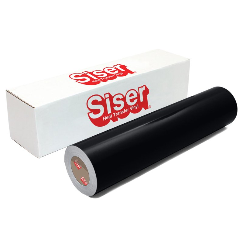 Black Heat Transfer Vinyl Roll 12" x 10 Feet for T-Shirts & Fabric Personalization
