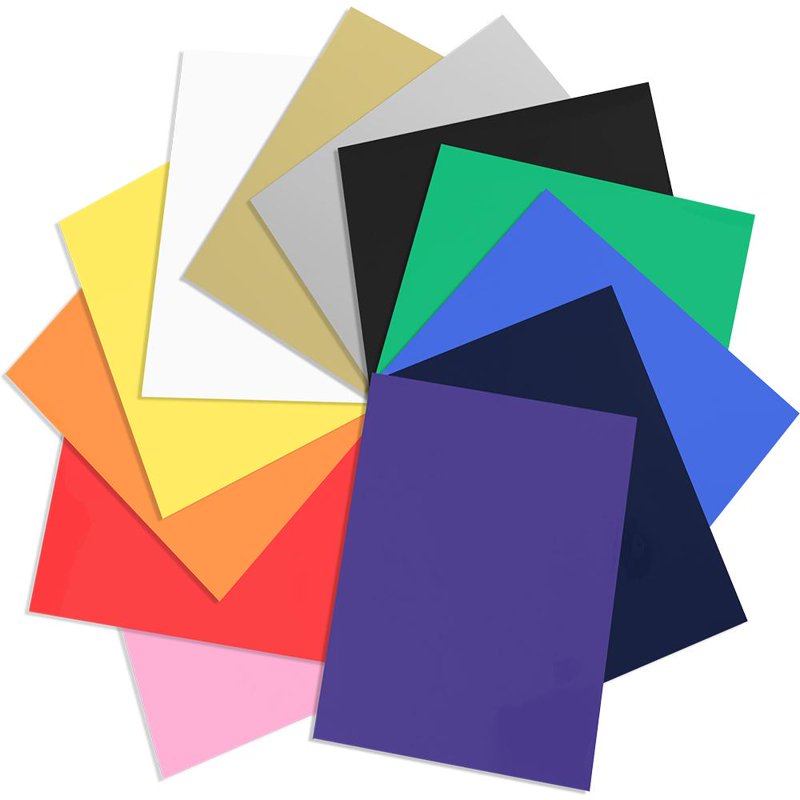 Heat Transfer Vinyl Sheets 12 Pack for Custom T-Shirts & Apparel