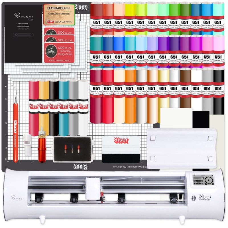 Vinyl & HTV Crafting Bundle for Cricut and Silhouette Machines - 24 Inch Siser Romeo