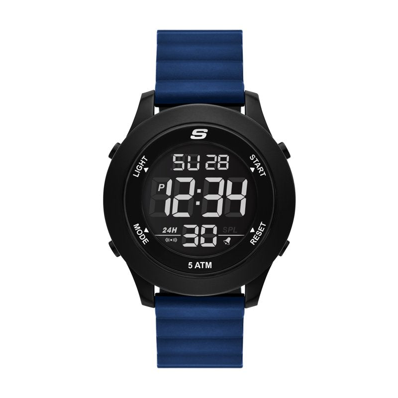 Digital Wristwatch for Men - Skechers Rosencrans Black & Navy, Water Resistant