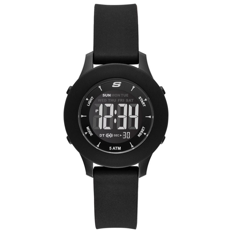 Skechers Rosencrans Digital Watch - Black Silicone Strap, Digital Display
