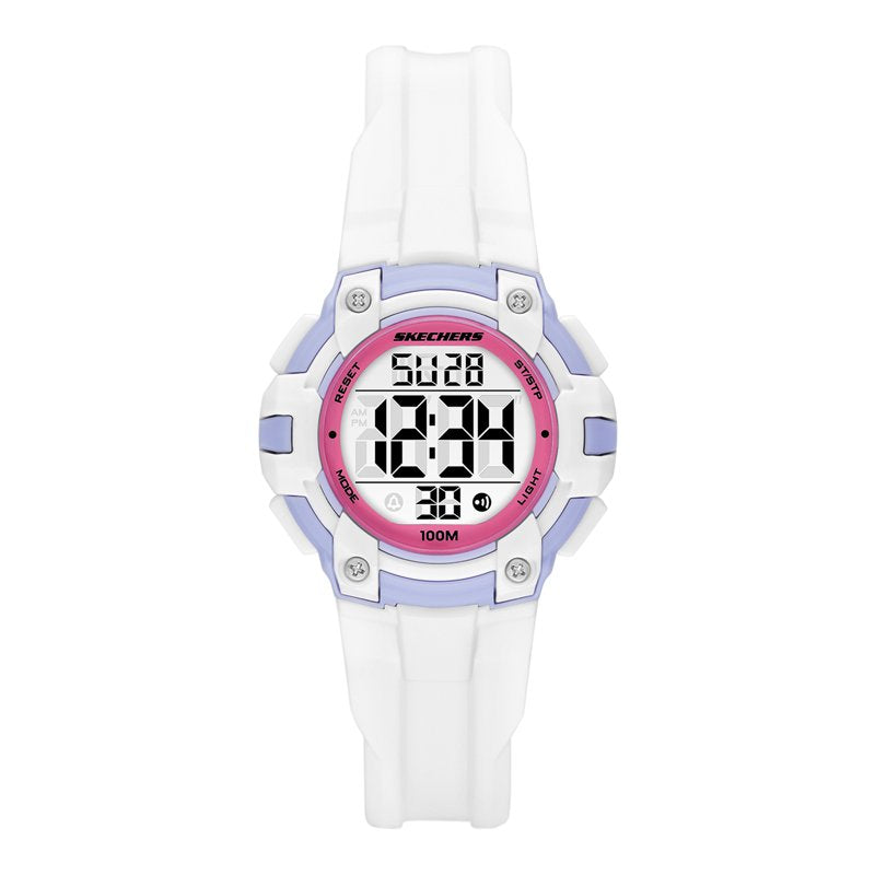 Digital Wristwatch for Women - Skechers Anoka, White Polycarbonate Case SR2151W
