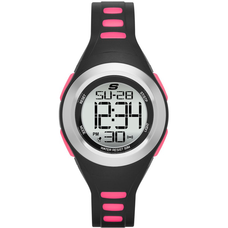 Digital Chronograph Wristwatch for Women - Sporty Silicone Strap, Water-Resistant