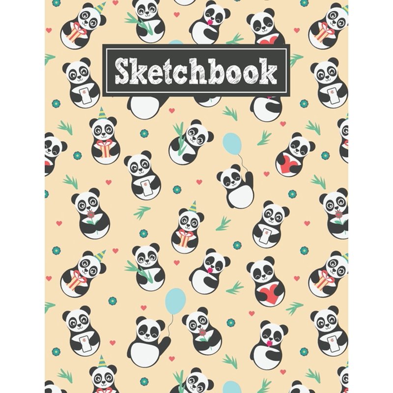 8.5 x 11 Sketchbook for Drawing & Sketching - Panda Cover Design, 110 Pages