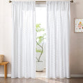 Semi Sheer Jacquard Curtain Panels - Light Filtering Window Drapes