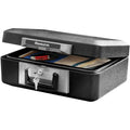 Fire-Resistant Document Safe with Key Lock 0.25 Cu Ft Black