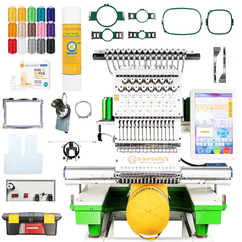 Smartstitch S-1501 Pro Embroidery Machine with 15 Needles & 14x20 Large Area