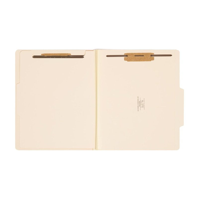 Manila File Folders with Divider, 2-Inch Expansion, Letter Size, Pack of 10