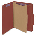 Smead Pressboard Classification Folders Self-Tab Letter Four-Section Red 10/Box