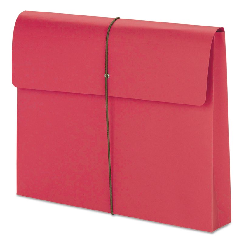 Expanding File Wallet with Elastic Closure - 2 Inch Capacity, Red