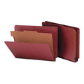 End Tab Pressboard Classification File Folder with Fasteners, 2 Inch Expansion, Red, Letter Size - 10 Pack