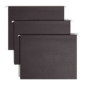 Office Filing Folders with Tabs - 25 Black Letter Size Hanging File Organizers