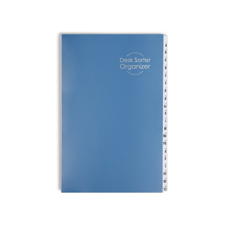Expandable Legal Size Desk File with A-Z Index Navy Blue