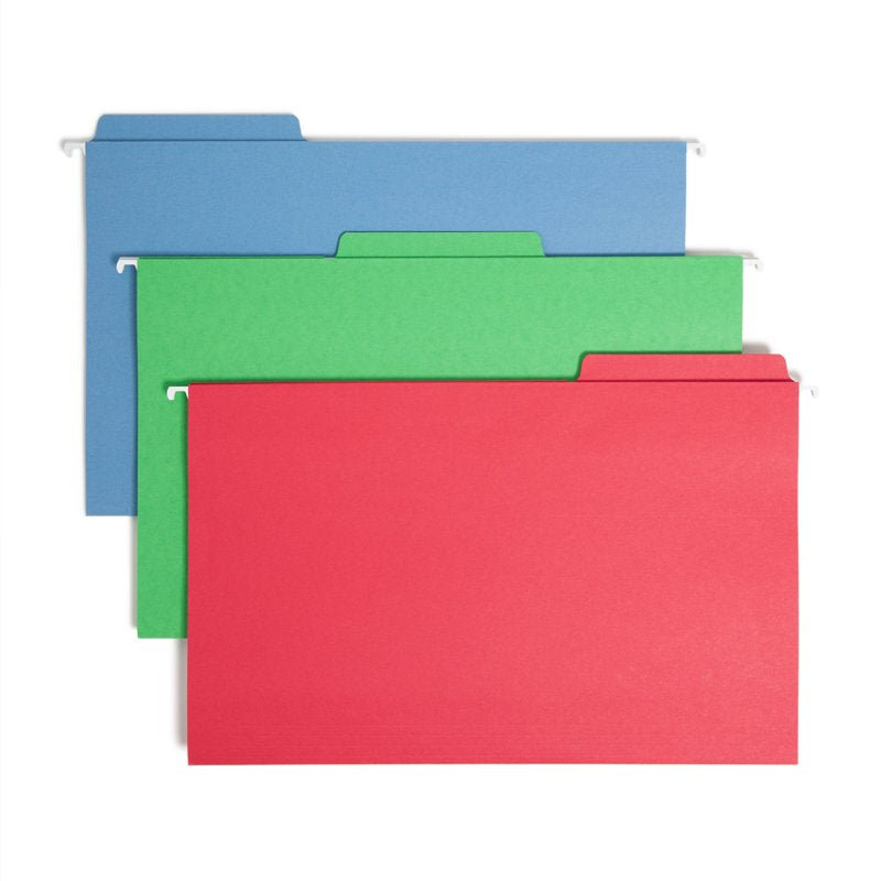 Smead FasTab Hanging File Folders Legal Size with 1/3-Cut Tabs Assorted 18 Pack