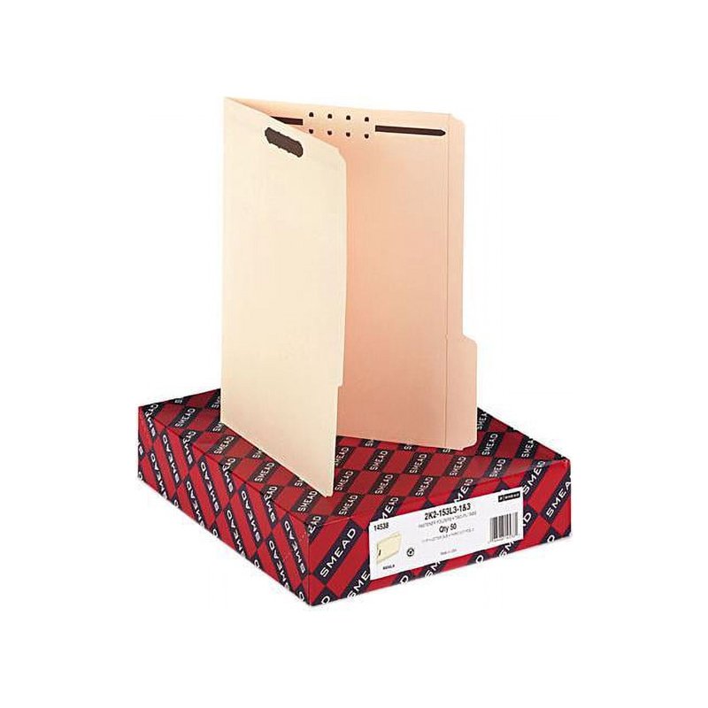 File Folders with Fasteners - Manila, Reinforced Tab, Letter Size, 50 Pack