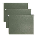 Green Hanging File Folders with Tabs - 25 Letter Size, Recycled Paper