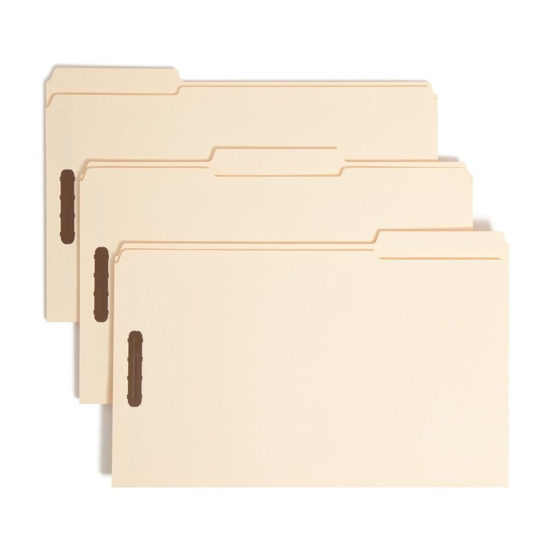 Manila Fastener File Folders with Reinforced Tab - Legal Size, 50 Pack