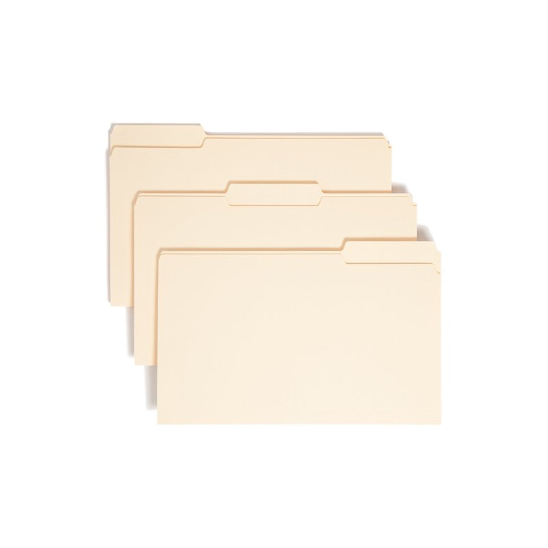 Manila Folders with 1/3-Cut Tabs - Legal Size, 100 Pack Office Filing Supplies
