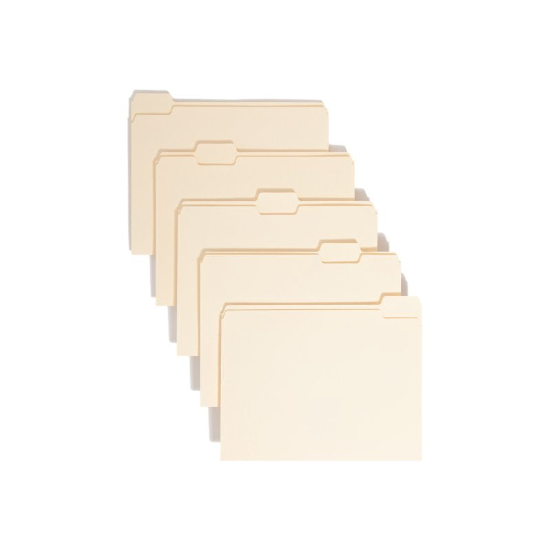 Manila File Folders with 1/5-Cut Tabs - Pack of 100, Letter Size