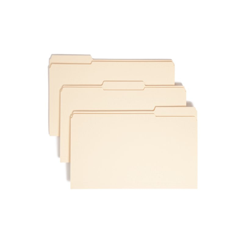 Legal Manila Folders with Reinforced Tabs 100 Pack - Durable Office Filing
