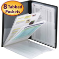 Multi Pocket Organizer with 8 Pockets - Letter Size, Black Office Storage