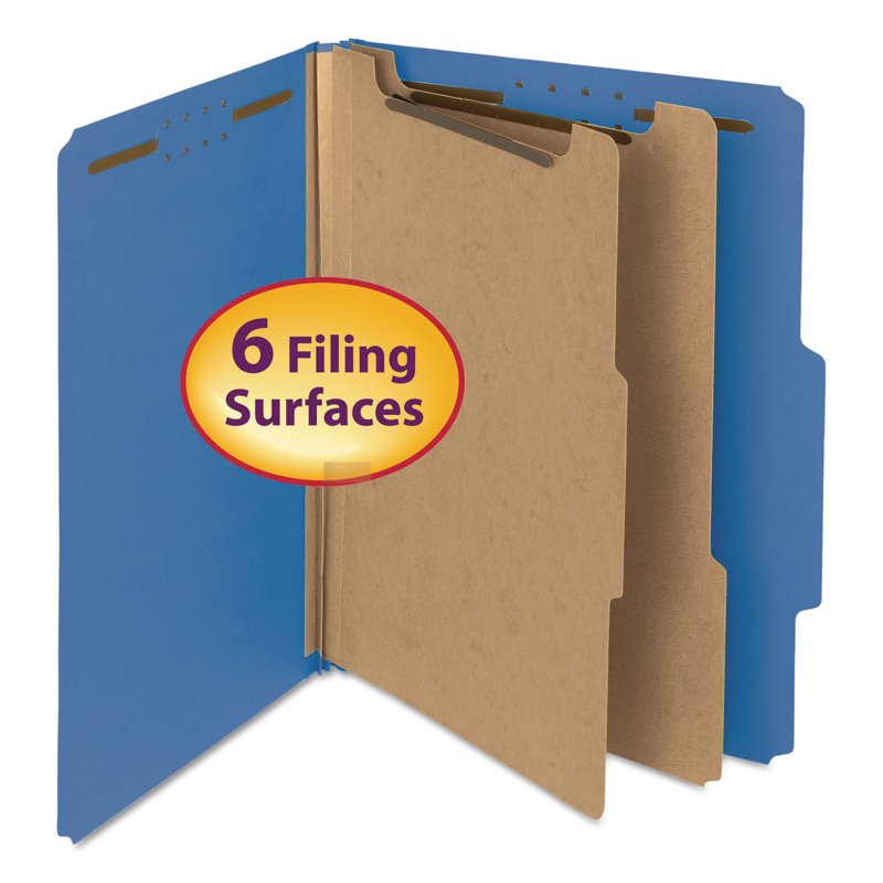 2-Inch Expansion Classification Folders with Dividers - Dark Blue, 10-Pack