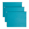 Hanging File Folders with Tabs - Teal 25 Pack for Office Organization