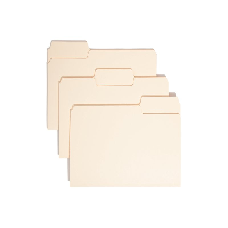 Heavyweight Manila File Folders with Oversized Labeling Area - Letter Size, 50 Pack