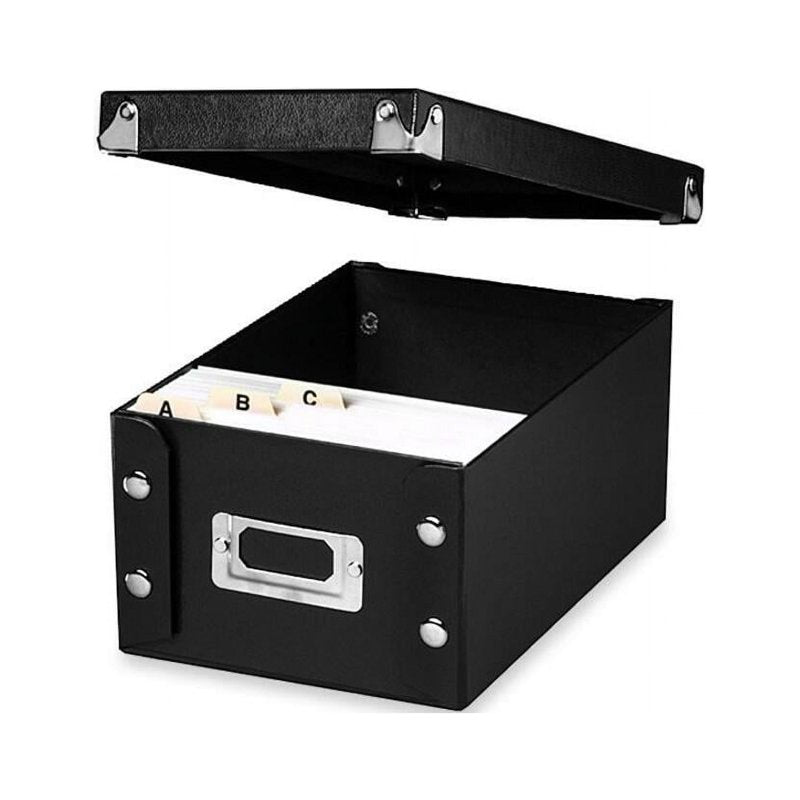 Collapsible Index Card File Box Organizer with Label Holder - Holds 1100 Cards