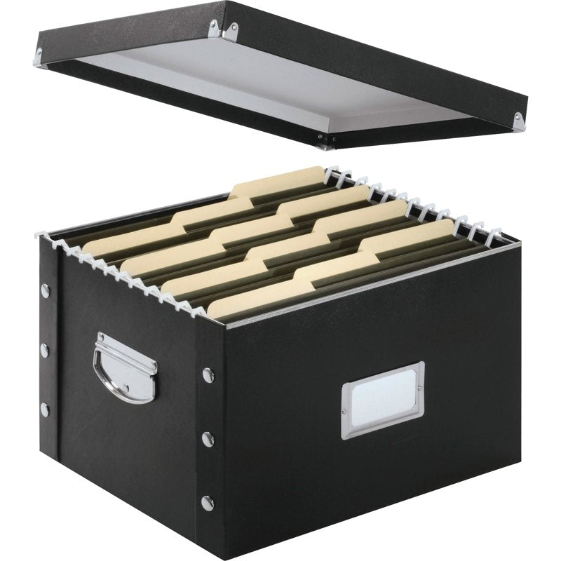 Snap-N-Store Letter and Legal File Box - Black Storage Organizer