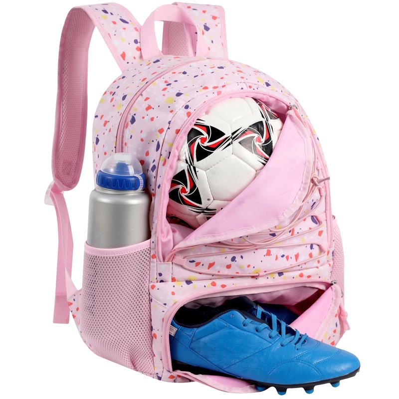 Multi-Sport Soccer Backpack 32L with Ball Holder Shoes Compartment Water-Resistant