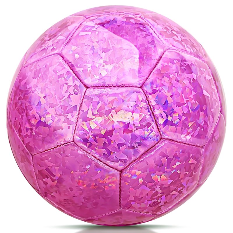 Size 4 Glitter Pink Soccer Ball for Kids - 5-13 Years Training & Recreation