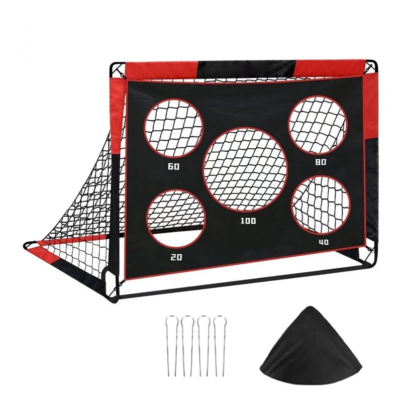 Soccer Goal 5x4 ft Kids Backyard Pop Up Training Net with Target & Carry Bag