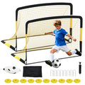 6x4 ft Portable Soccer Goals Set for Kids – Foldable Backyard Practice Goal (Set of 2, Yellow/Black)