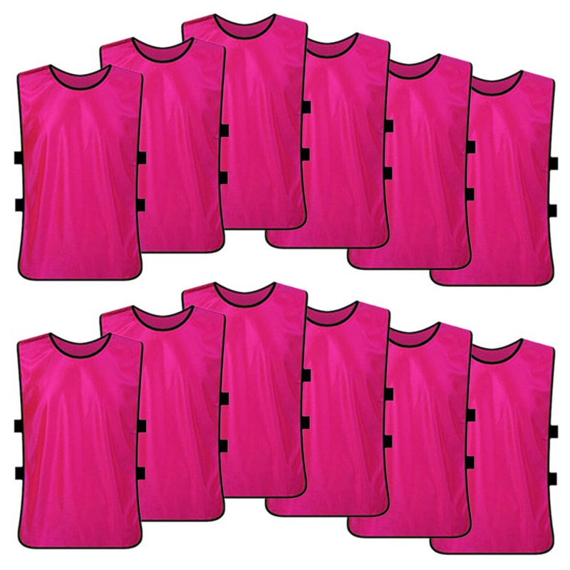 Hotpink XL Soccer Pinnies Scrimmage Vest 12 Pack - Youth & Adult Sizes