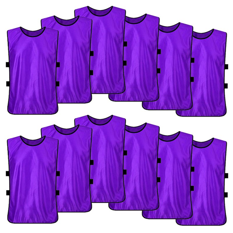 Adult Purple Soccer Pinnies Scrimmage Vest Set (12 Pack) - Toptie