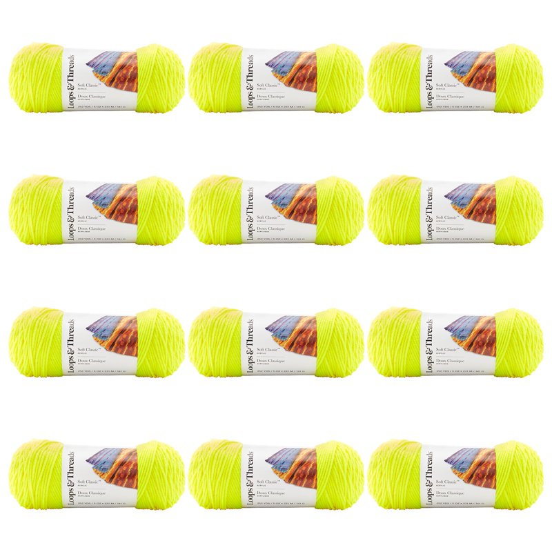 Neon Yarn Bulk Pack for Knitting Crochet Weaving Arts & Crafts - 12 Colors
