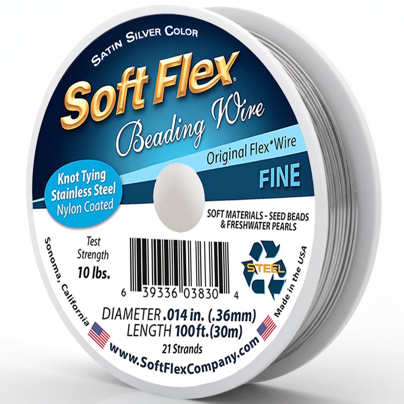 Fine Beading Wire 21-Strand Satin Silver Jewelry Wire for Necklace Earrings Bracelets