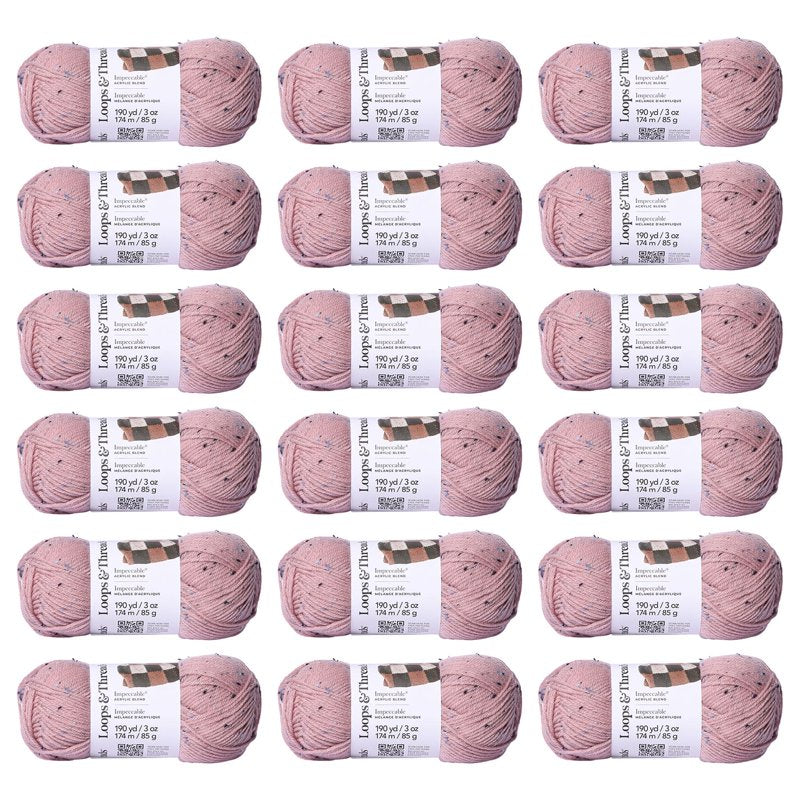 Medium Weight Tweed Yarn Pack for Knitting Crochet & Weaving - 18 Skeins