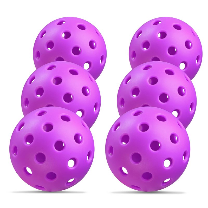 Purple Wigonda 40-Hole TPE Pickleball Balls – Indoor Low-Bounce Practice, Reusable