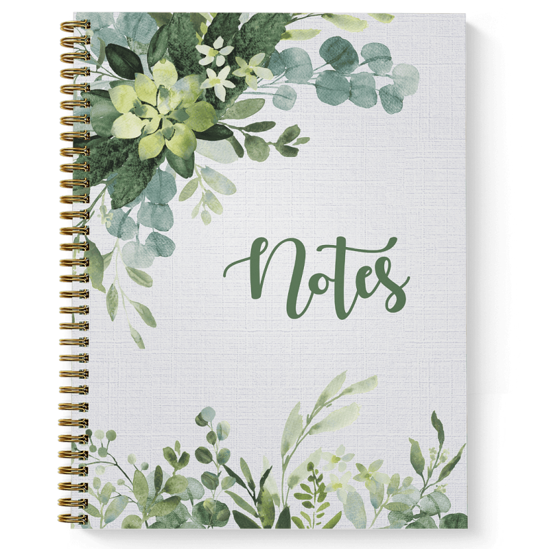 Abundant Greenery Spiral Notebook 8.5 x 11 Inches College Ruled Journal